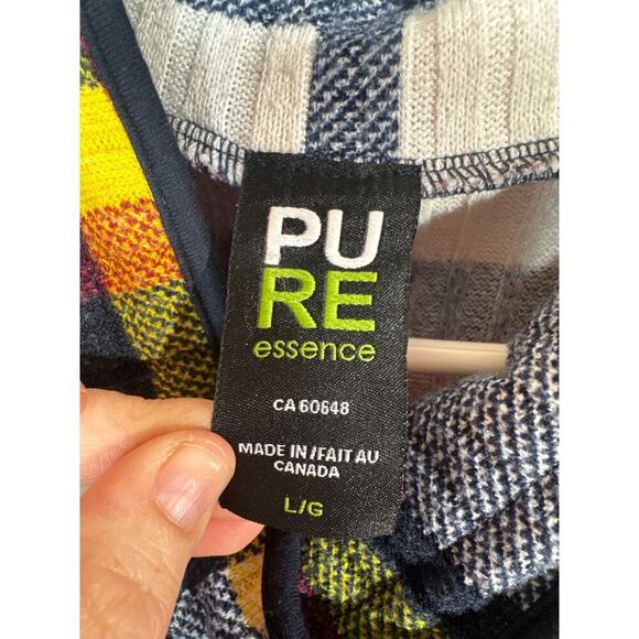 UNIQUE Pure Essence Women's Knit Plaid Top Size Women's large - Picture 5 of 8